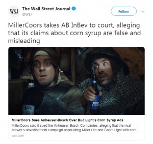 MillerCoors sues Anheuser-Busch over Super Bowl ‘corn syrup’ ads