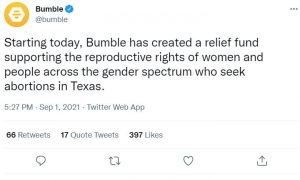 Dating apps Bumble and Match offer relief to employees affected by Texas abortion law