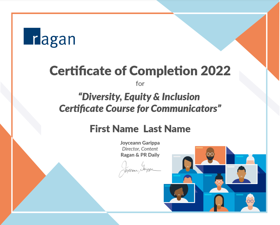 Diversity, Equity & Inclusion Certificate Course for Communicators Certificate
