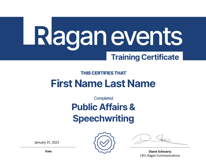 Public Affairs & Speechwriting Certificate