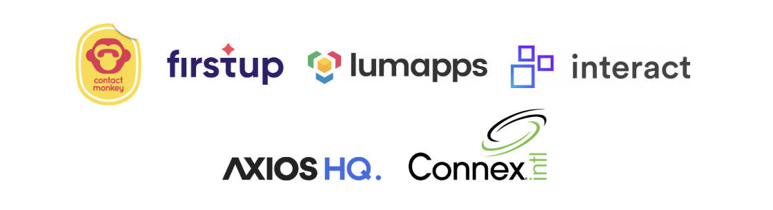 ContactMonkey, Firstup, Lumapps, Interact, Axios HQ, Connex International