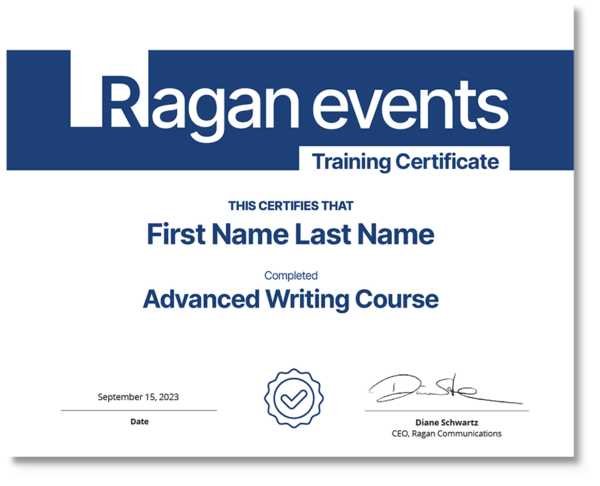 Advanced Writing Certificate Course Unleash your words. Master your impact. Certificate