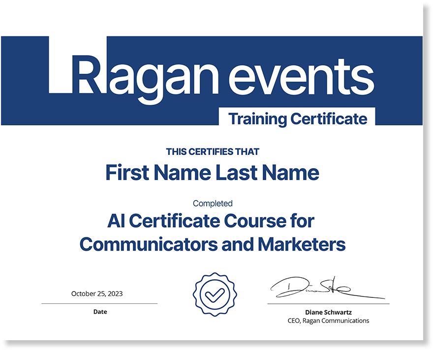 AI Certificate Course for Communicators & Marketers 