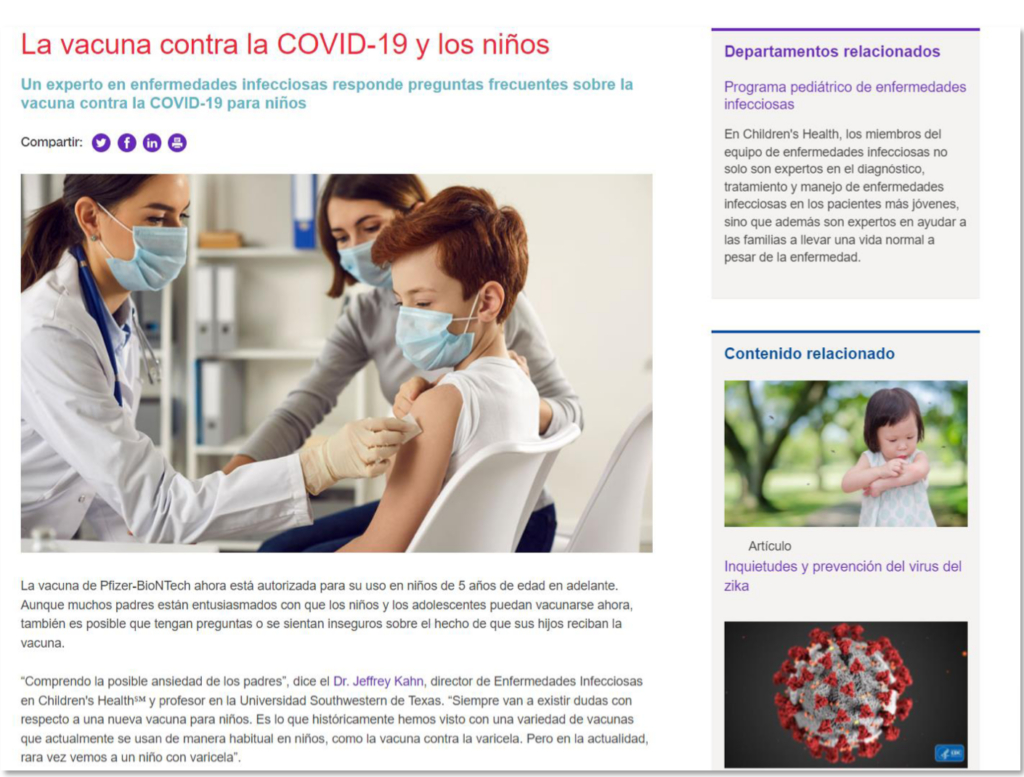 Children’s Health Boosts Website Visits, Reaches Spanish Speaking Audience with Translation Initiative