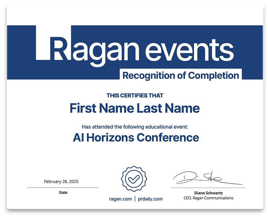 AI Horizons Conference Certificate