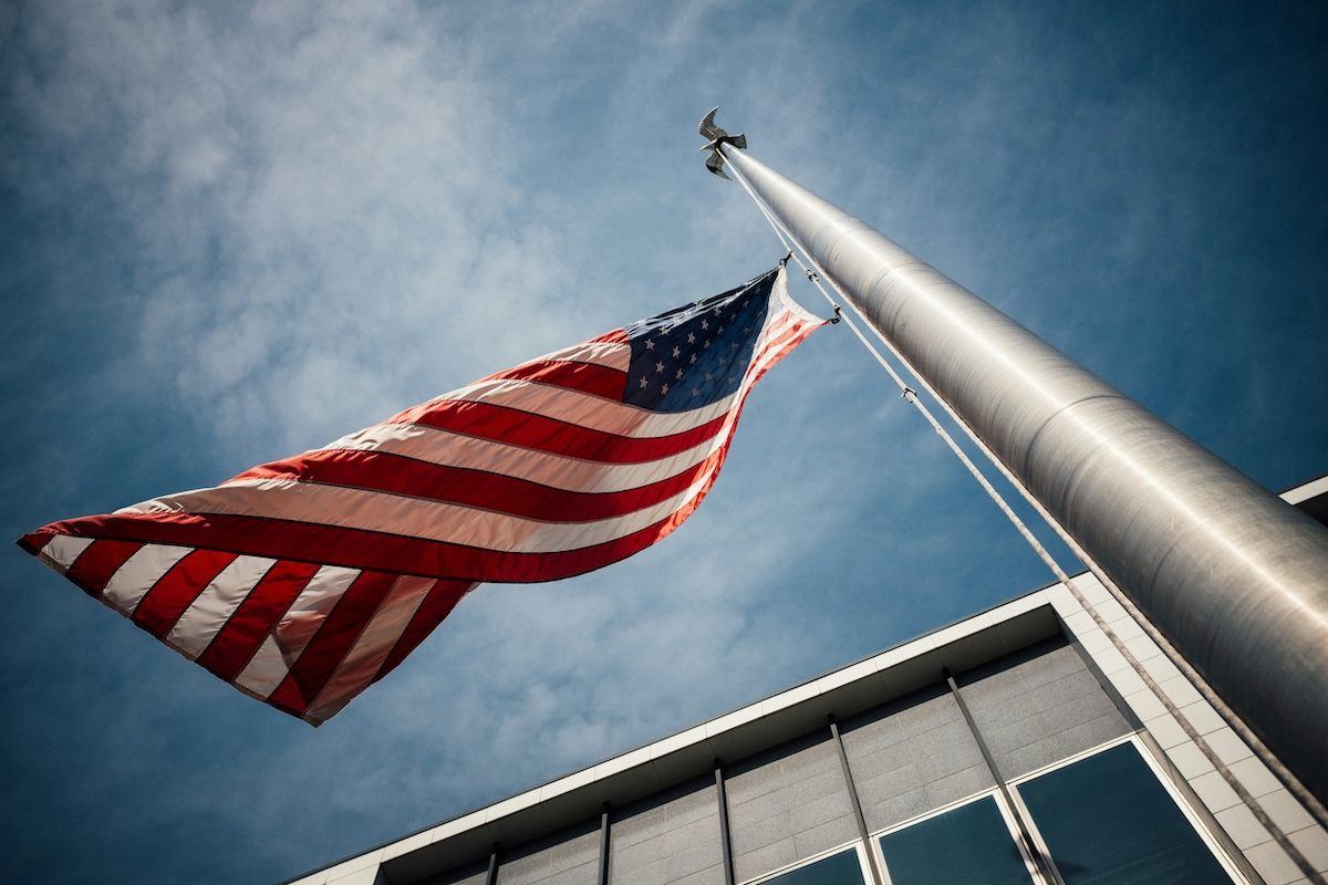 An image of an American flag shown